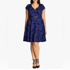 City Chic Sz. 22 Cobalt blue dress